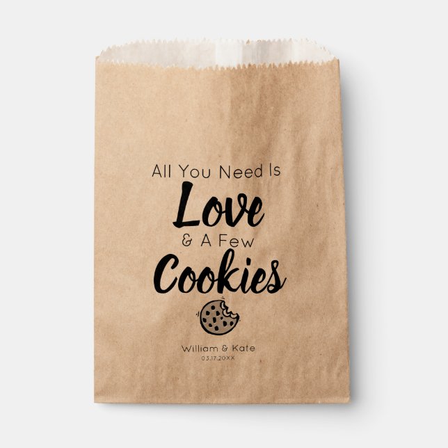 Love Cookies Treat Wedding Favour Bag (Front)