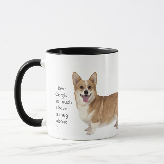 Love Corgis Dogs So Much Fun Quote Mug (Left)