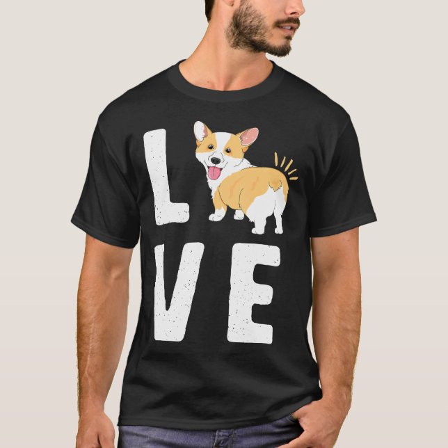 Love Corgis  Heart Welsh Puppy Dog  Sitter   T-Shirt (Front)