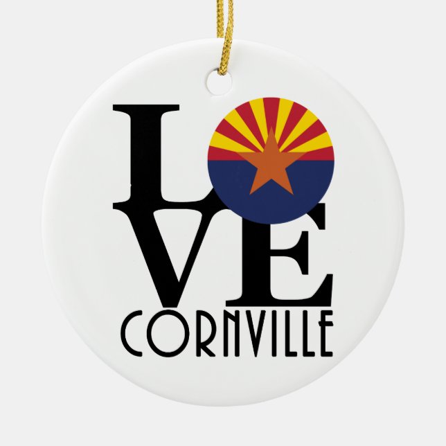 LOVE Cornville AZ Ceramic Tree Decoration (Front)