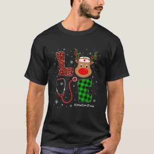 Love Correctional Nurse Life Cute Reindeer Christm T-Shirt