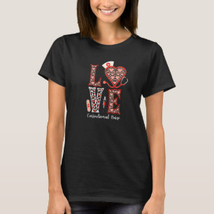 Love Correctional Nurse Stethoscope Heart Leopard T-Shirt