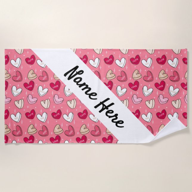 Love costume name beach towel (Front)