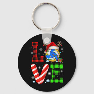 Love Costume Volleyball Xmas Santa Reindeer Funny Key Ring