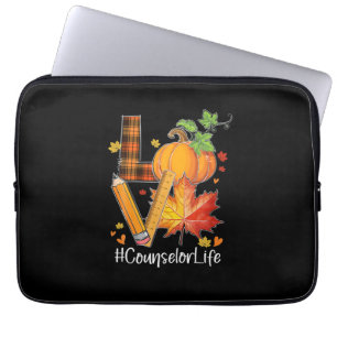 LOVE Counsellor Life Fall Leaves Autumn Season Pum Laptop Sleeve