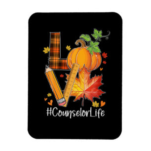 LOVE Counsellor Life Fall Leaves Autumn Season Pum Magnet