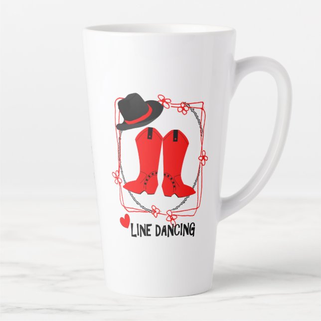 Love Country Line Dancing Cute Personalised Latte Mug (Right)