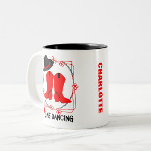 Love Country Line Dancing Cute Personalised Two-Tone Coffee Mug