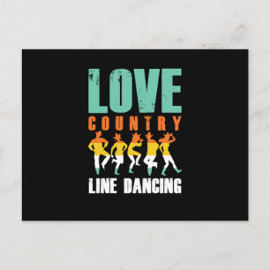 Love Country Line Dancing Music Dancer Cowboy Gift Postcard