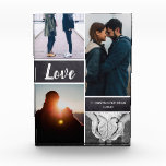 Love couple Photo Collage<br><div class="desc">Customise this photo block with up to four of your favourite shots together. Personalise with your names and special date. Elegant and trendy a perfect gift for wedding anniversaries.</div>