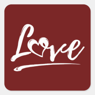 LOVE COUPLE RELATIONSHIP MARRIAGE GIFT SQUARE STICKER
