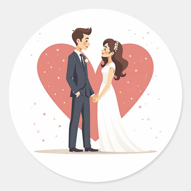 Love Couple Wedding Sticker  (Front)