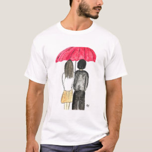 Love couple with red umbrella T-Shirt