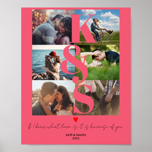 Love Couples Gifts Newlywed Gift Photo Collage Poster (Front)