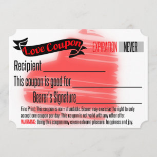 Love Coupon BLANK Invitation