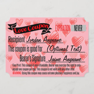 Love Coupon for BLANK Invitation