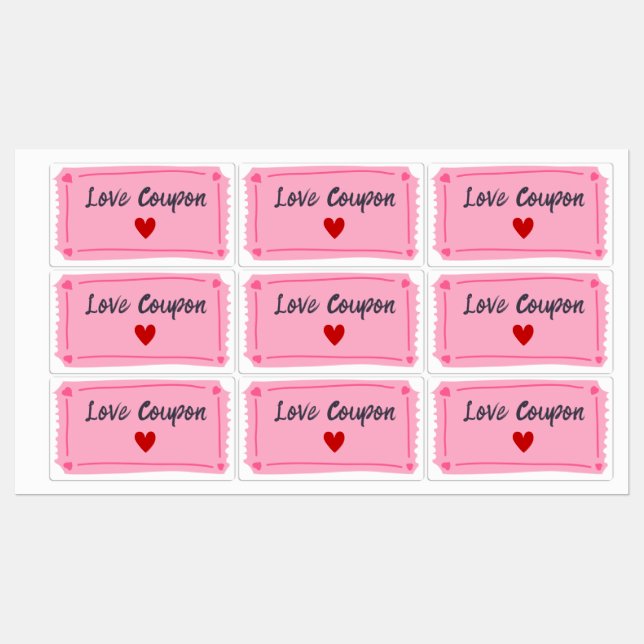 Love Coupon Valentines Day  (Sheet)