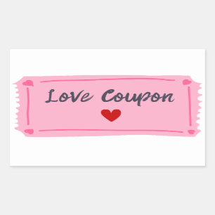 Love Coupon Valentines Day  Rectangular Sticker