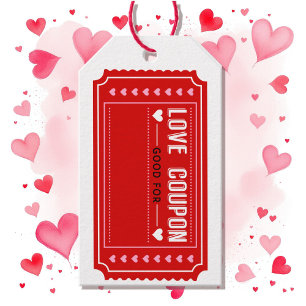 Love Coupons Valentine's Day Fun Set of 10 Gift Tags
