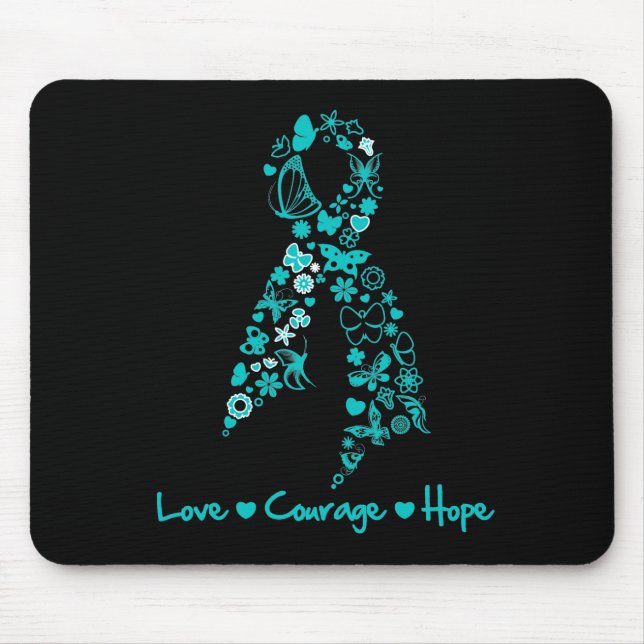 Love Courage Hope Butterfly - Ovarian Cancer Mouse Mat (Front)