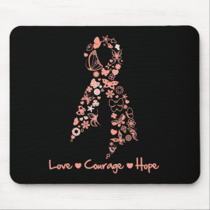 Love Courage Hope Butterfly - Uterine Cancer Mouse Mat