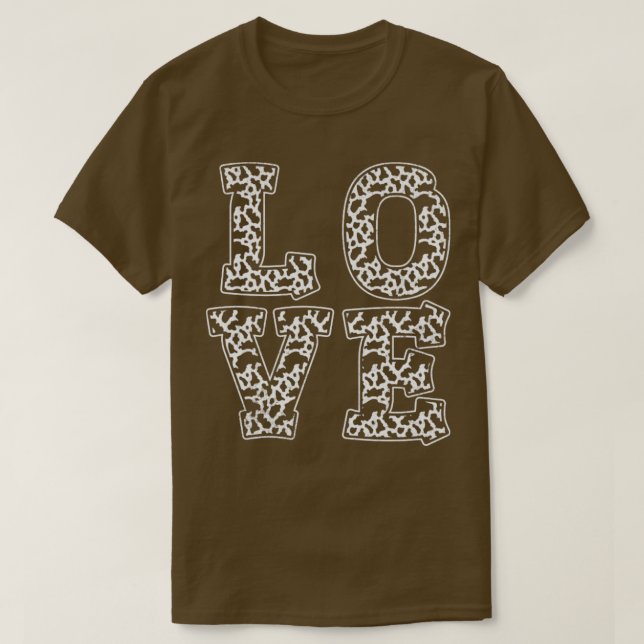 Love Cow Pattern Animal Print Cow T-Shirt (Design Front)
