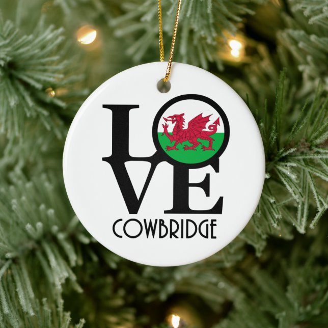 LOVE Cowbridge Wales Ceramic Tree Decoration (Tree)