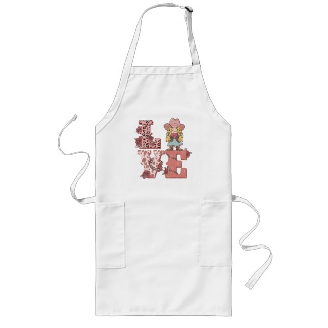 Love & Cowgirl Spirit – Vintage Country Style Long Apron (Front)