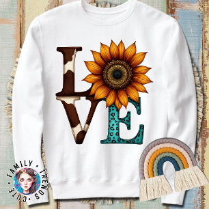 LOVE Cowhide Sunflower Sweatshirt