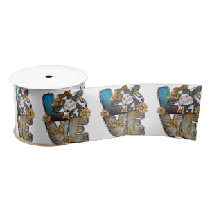 Love Cows Satin Ribbon