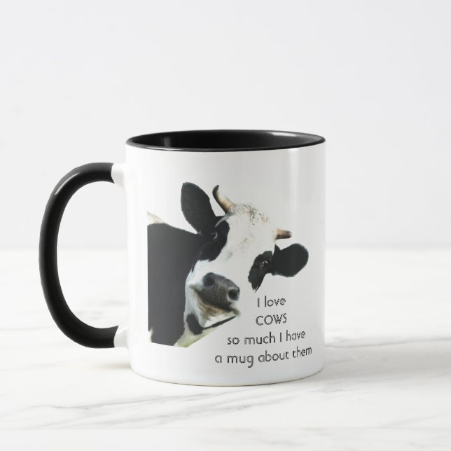 Love COWS So Much Fun Quote  Mug (Left)