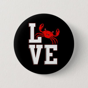 Love Crabs Seafood Crabbing Crab Lobster Sea 6 Cm Round Badge