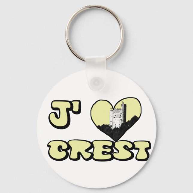 Love Crest white Key Ring (Front)