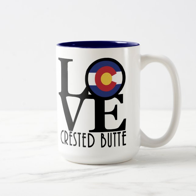 LOVE Crested Butte Colorado 15oz Two-Tone Coffee Mug (Right)