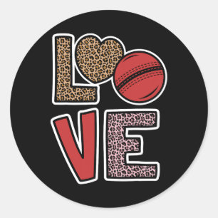 Love Cricket Cute Cricket Lover Cricket Player Wom Classic Round Sticker