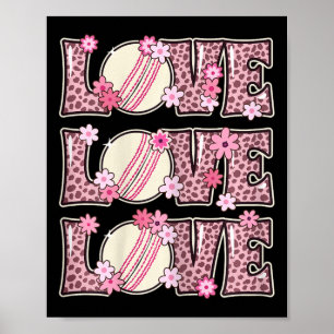 Love Cricket Lover Outfit Women Teen Girls Kids Cu Poster