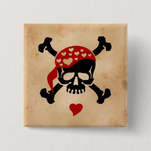 Love & Crossbones 15 Cm Square Badge