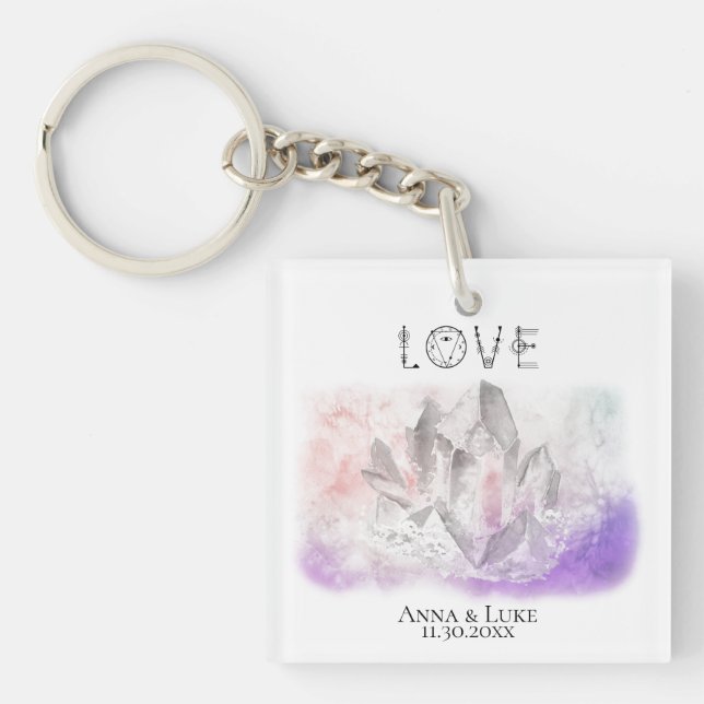 *~* "LOVE"  Crystals Events  SWAG Weddings Key Ring (Front)