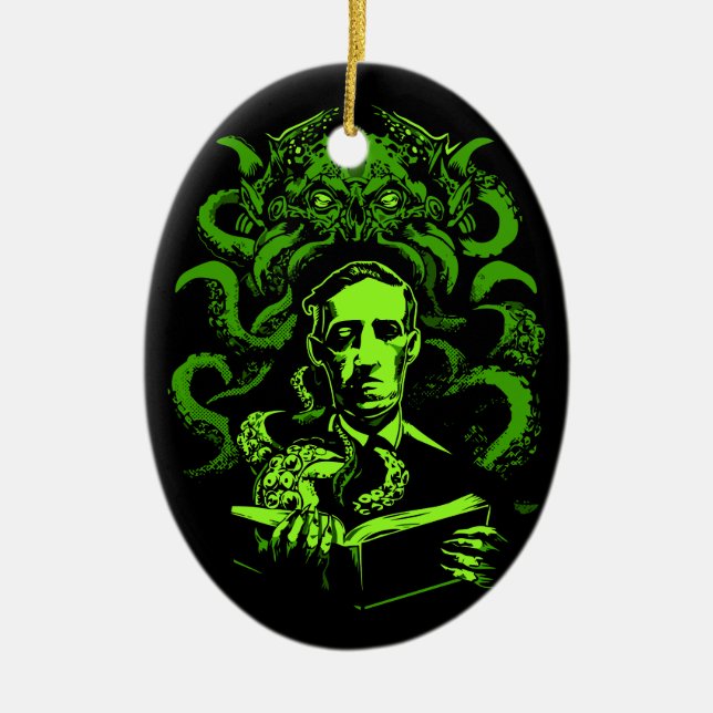Love Cthulhu Ceramic Tree Decoration (Front)