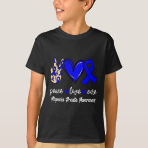 Love Cure Alopecia Areata Blue Ribbon Awareness T-Shirt
