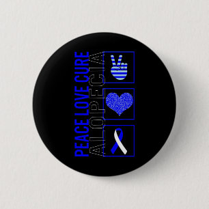 Love Cure Alopecia Awareness Ribbon Warrior Suppor 6 Cm Round Badge