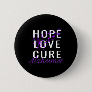 Love Cure Alzheimerheimer Disease Awareness 6 Cm Round Badge