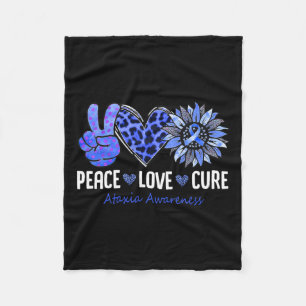 Love Cure Ataxia Awareness Month Blue Sunflower Ri Fleece Blanket