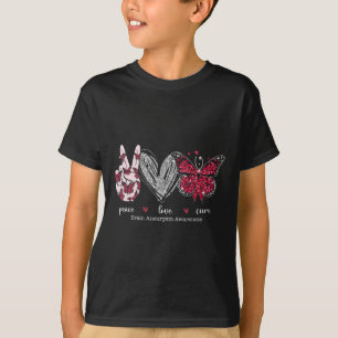 Love Cure Brain Aneurysm Warrior Burgundy Ribbon T-Shirt