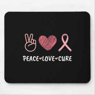 Love Cure Breast Cancer Awareness Women Mouse Mat
