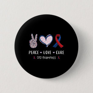 Love Cure Chd Heart Disease Awareness Men Women Ki 6 Cm Round Badge