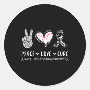 Love Cure Ehlers-danlos Syndrome Awareness Men Wom Classic Round Sticker
