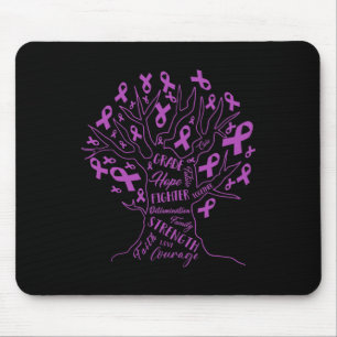 Love Cure Fibromyalgia Awareness Purple Ribbon Tre Mouse Mat