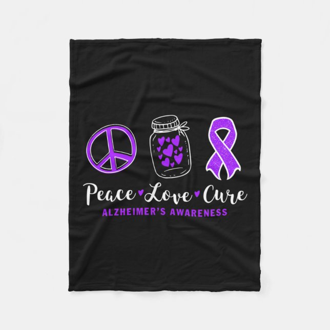 Love Cure For Alzheimerheimer S Warrior Tee Heimer Fleece Blanket (Front)