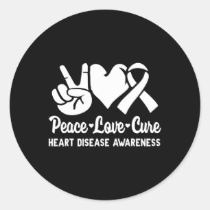 Love Cure Go Red American Heart Disease Awareness Classic Round Sticker